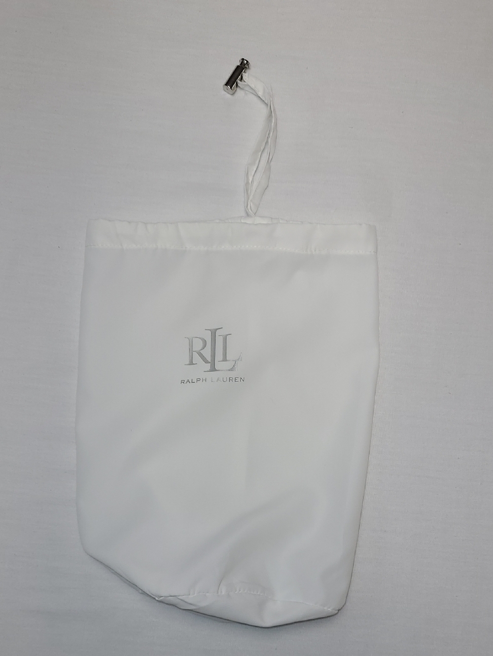 Ralph Lauren White RLL Logo Drawstring Pouch Tote dust bag